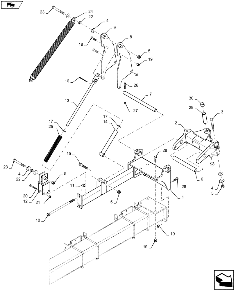 Схема запчастей Case IH 1235 - (79.104.AB[01]) - MARKER HINGE FOR 8 ROW 38:,40" AND 12 ROW 30" (79) - PLANTING