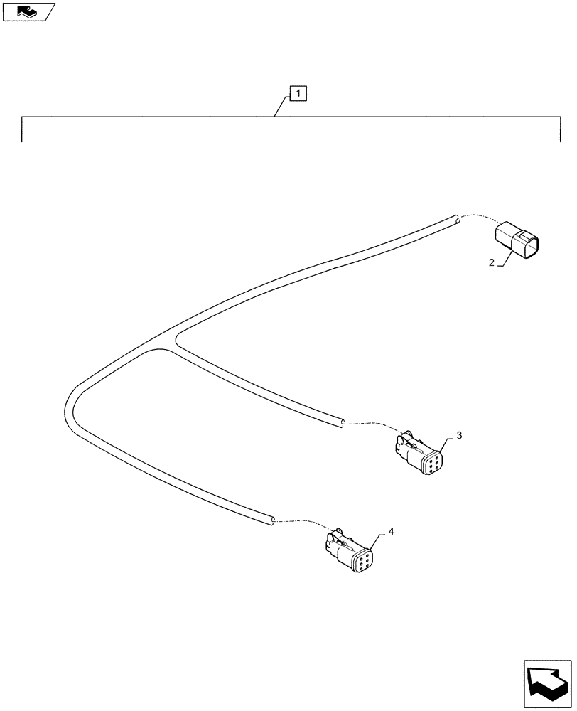 Схема запчастей Case IH 1235 - (55.100.AI[03]) - SEED SENSOR HARNESS 8 ROW WINGS (55) - ELECTRICAL SYSTEMS