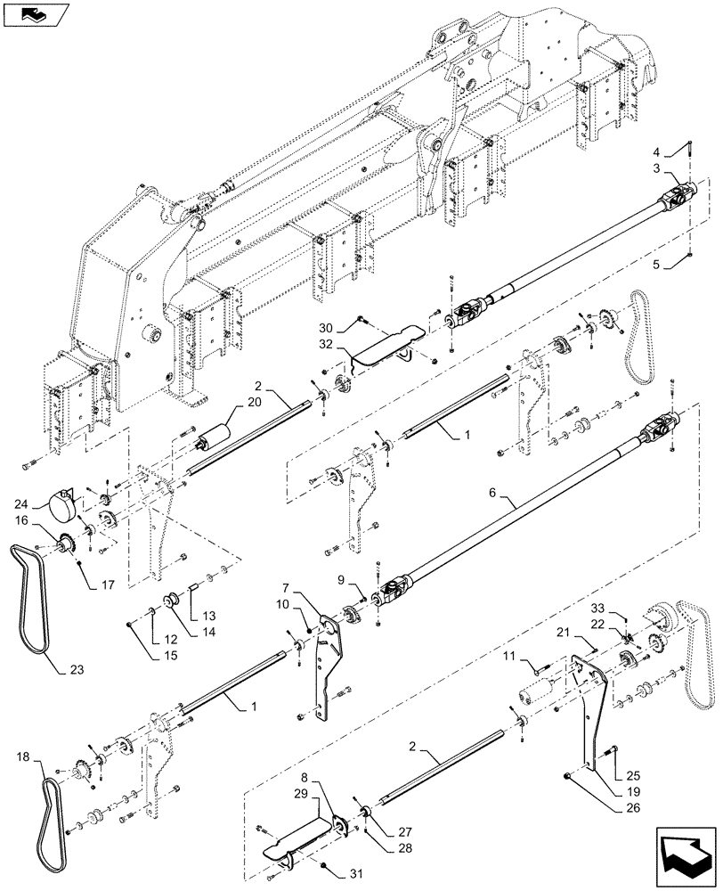 Схема запчастей Case IH 1235 - (61.901.AB[10]) - HYDRAULIC DRIVELINE CROSS OVER FOR 12 ROW 30" (61) - METERING SYSTEM