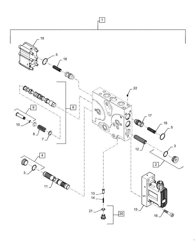 Схема запчастей Case IH STEIGER 470 - (35.204.BE[15]) - RH END VALVE (35) - HYDRAULIC SYSTEMS