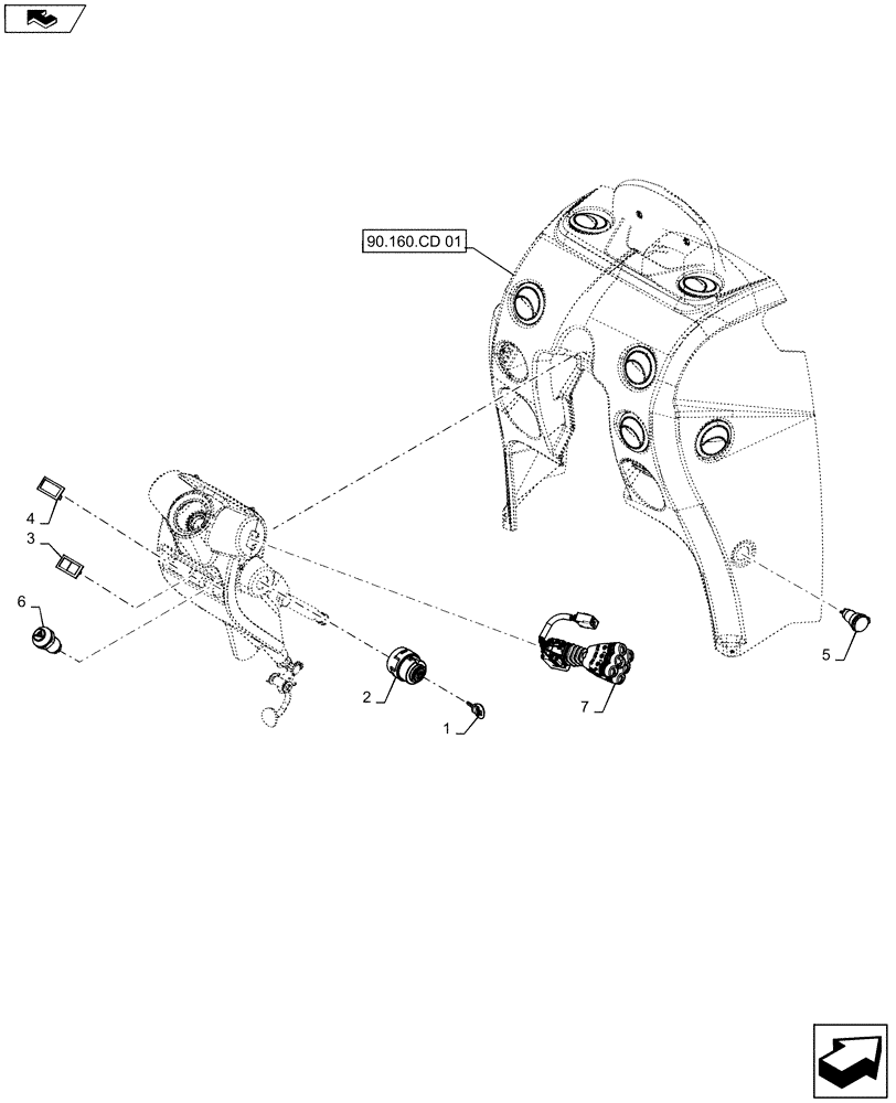 Схема запчастей Case IH PATRIOT 2250 - (55.047.AA[01]) - STEERING COLUMN (55) - ELECTRICAL SYSTEMS