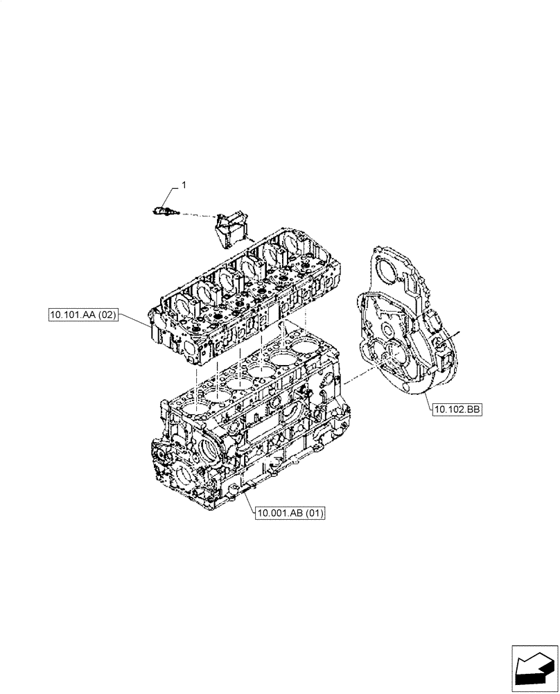 Схема запчастей Case IH F2CFA613A E001 - (55.010.AJ) - SENSOR (55) - ELECTRICAL SYSTEMS