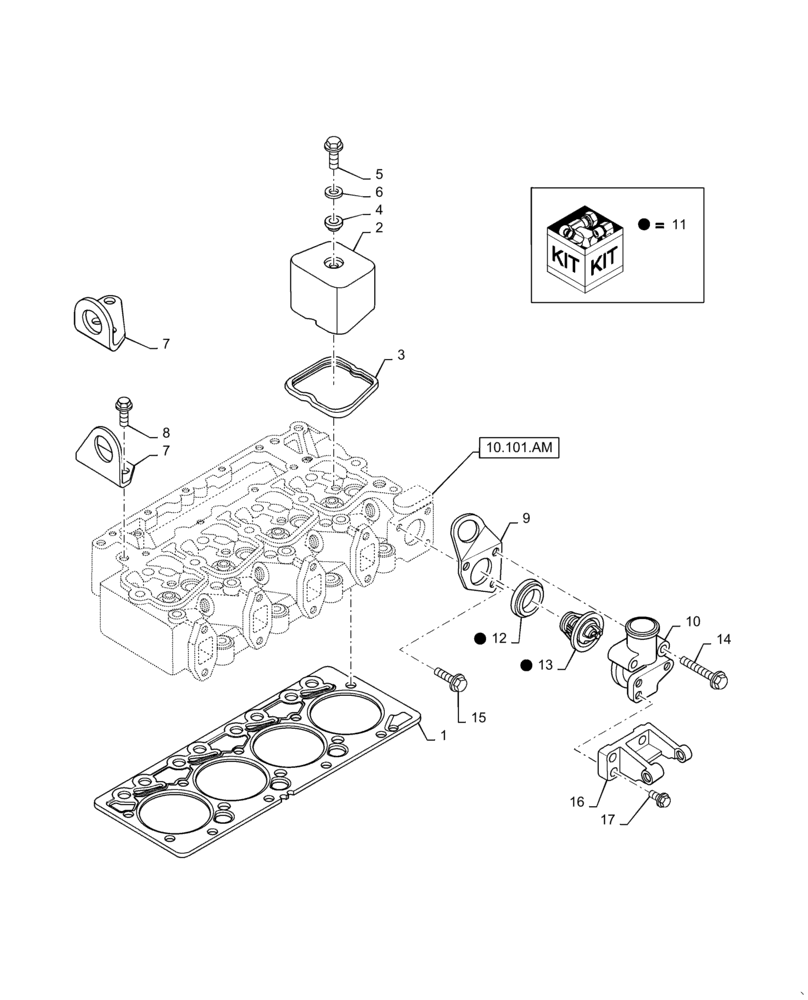 Схема запчастей Case IH RP85 - (10.101.AA[01]) - CYLINDER HEAD GASKET (10) - ENGINE