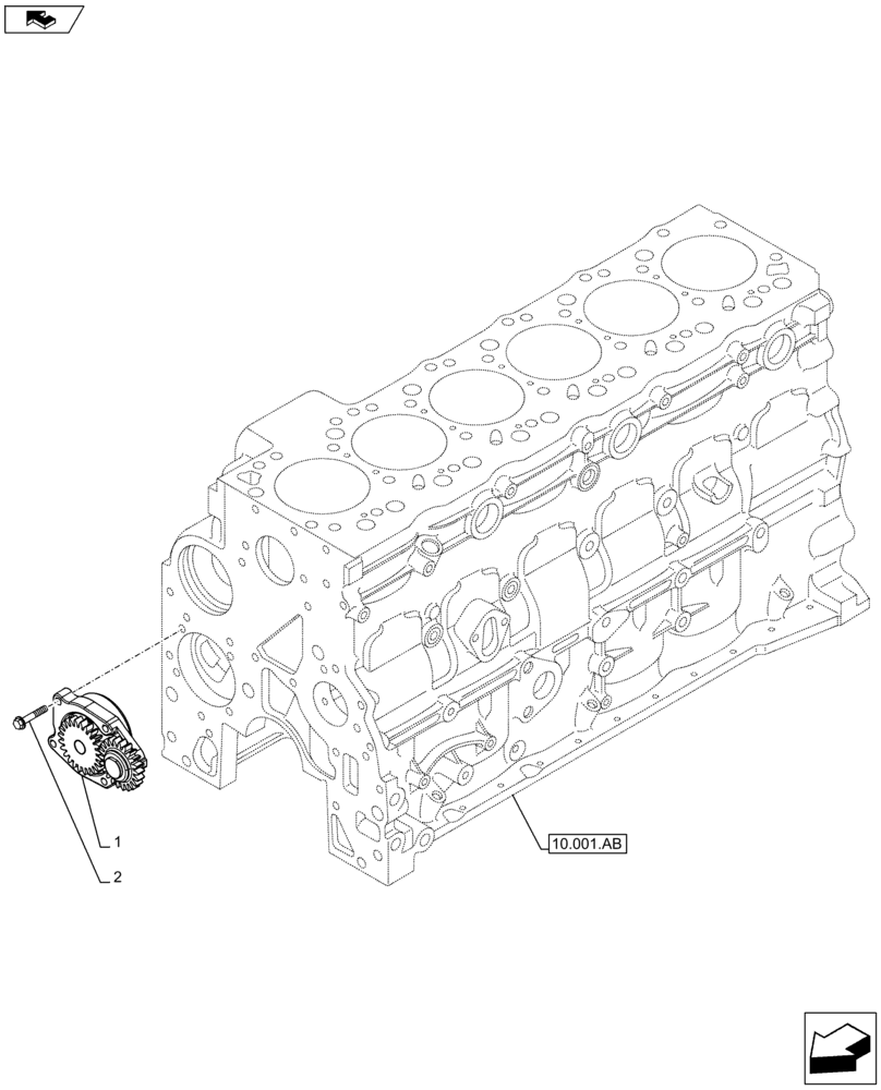 Схема запчастей Case IH F4HFE613F B002 - (10.304.AC) - ENGINE OIL PUMP (10) - ENGINE