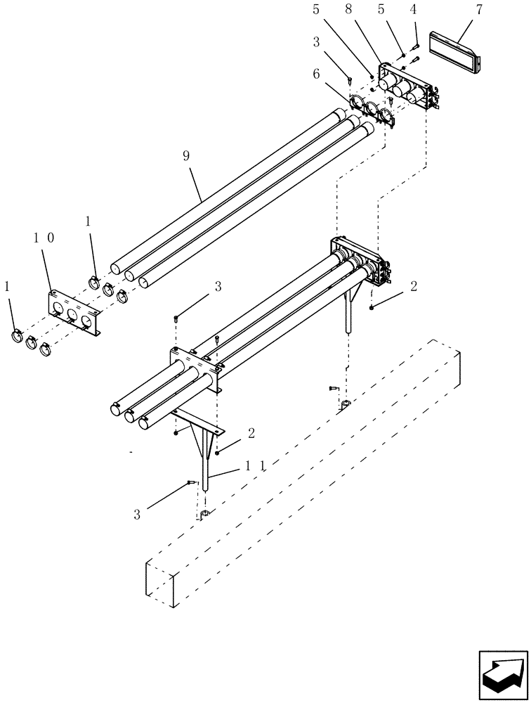 Схема запчастей Case IH PTX600 - (6.120.1) - EZ FLOW HEADERS - ADX AIR CART TOW BETWEEN CONNECTOR MOUNTS Related Equipment