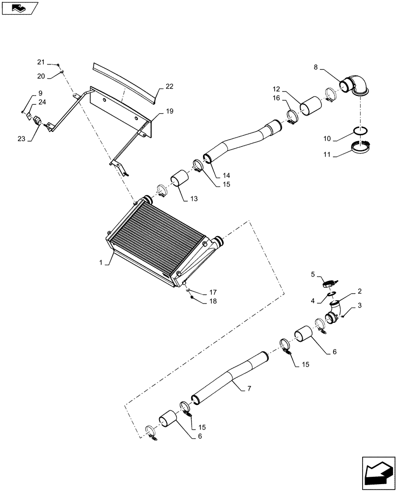 Схема запчастей Case IH MAGNUM 315 - (10.310.AA) - AFTERCOOLER (10) - ENGINE