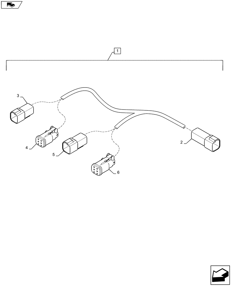 Схема запчастей Case IH 1235 - (55.516.AE[02]) - HARNESS CABLE DRIVE ROW UNIT ELECTRIC CLUTCH WINGS FOR 8 ROW 38",40" (55) - ELECTRICAL SYSTEMS