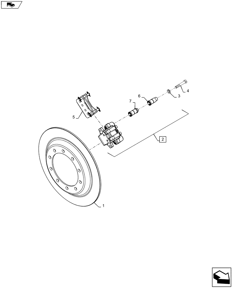 Схема запчастей Case IH 2240 - (33.202.AF) - BRAKE CALIPER AND DISC (33) - BRAKES & CONTROLS