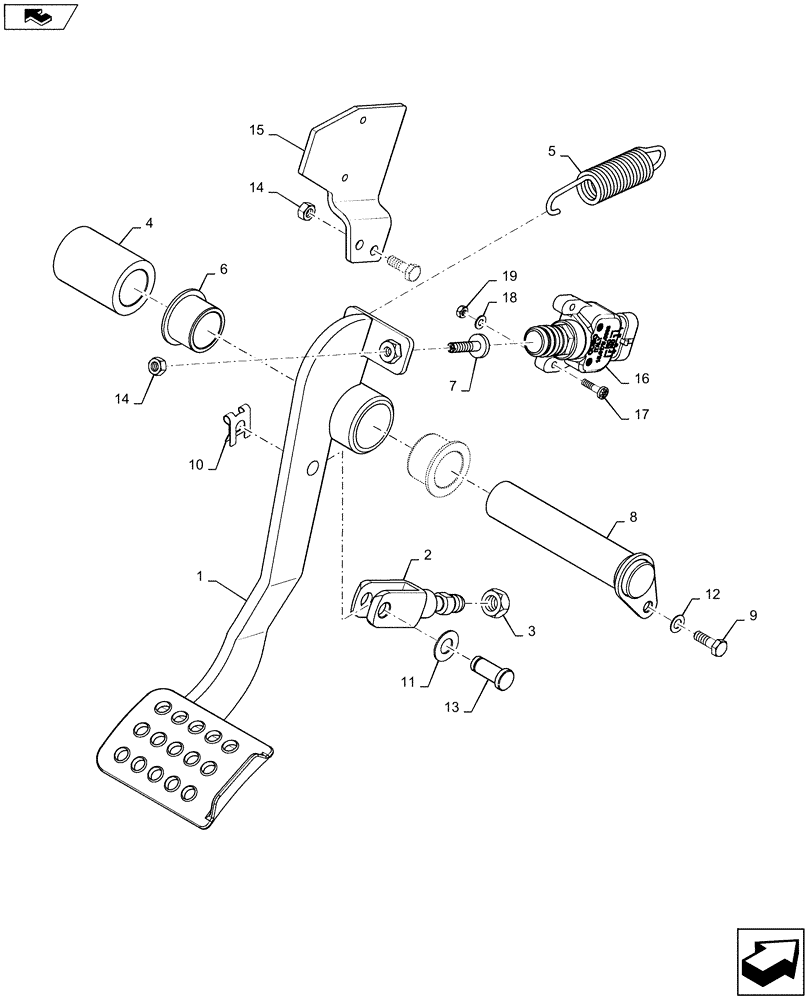 Схема запчастей Case IH 2240 - (33.202.BN[01]) - FOOT BRAKE ASSY. (33) - BRAKES & CONTROLS