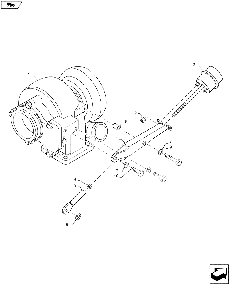 Схема запчастей Case IH RP110 - (10.250.AC [02]) - WASTEGATE ACTUATOR (10) - ENGINE