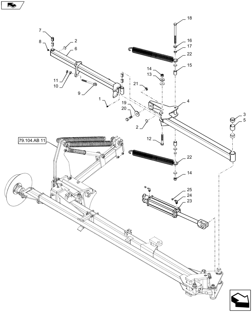 Схема запчастей Case IH 1235 - (79.104.AB[10]) - MARKER ARM INNER LEFT FOR 12 ROW 36",38"40" AND 16 ROW 30" (79) - PLANTING