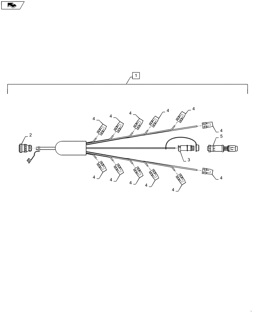 Схема запчастей Case IH 1235 - (55.516.AI[06]) - WIRE HARNESS SEED SENSOR 12 ROW HI-RATE (55) - ELECTRICAL SYSTEMS