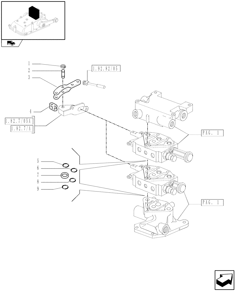 Схема запчастей Case IH FARMALL 75C - (1.82.7/07[02]) - 2 REAR REMOTE VALVES FOR EDC - RINGS (VAR.331108) (07) - HYDRAULIC SYSTEM