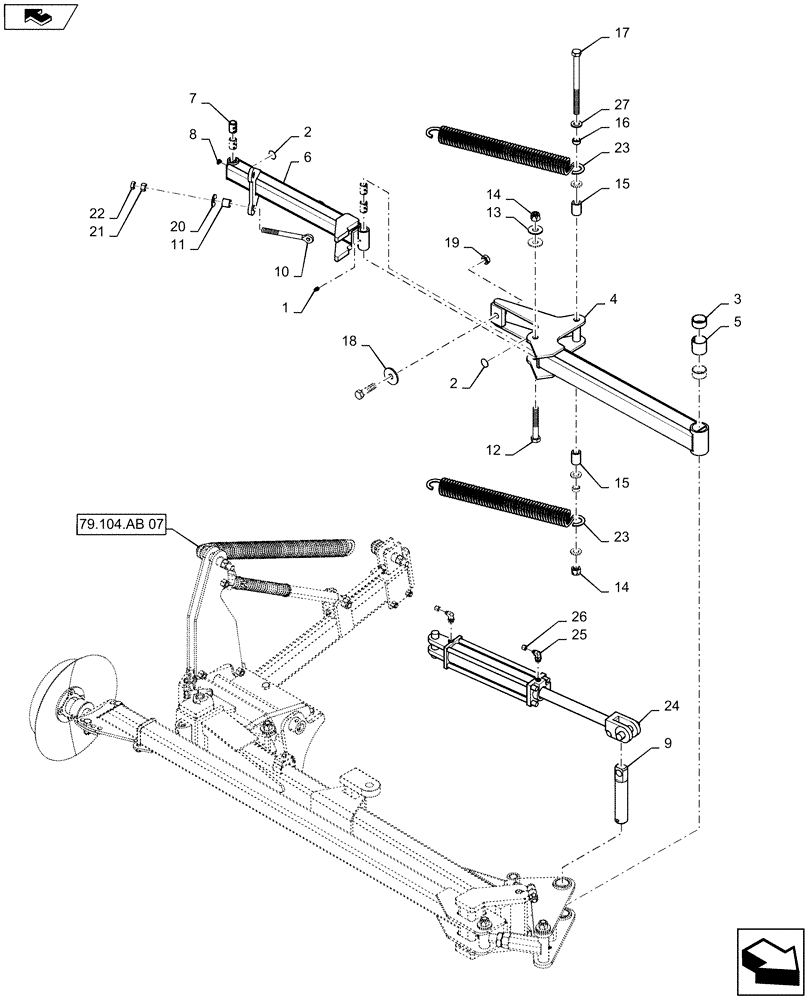 Схема запчастей Case IH 1235 - (79.104.AB[06]) - MARKER ARM OUTER LEFT FOR 8 ROW,38",40" AND 12 ROW 30" (79) - PLANTING