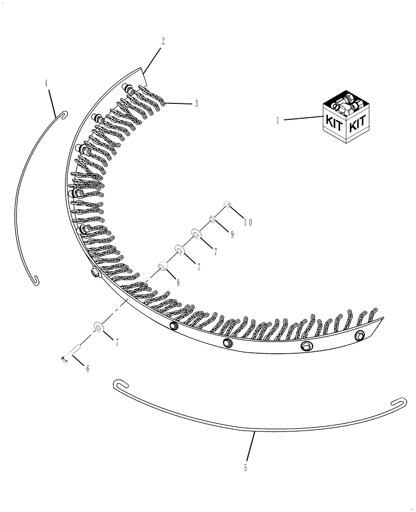 Схема запчастей Case IH RC605 - (013) - 5 REAR CHAIN GUARD KIT - MAG010D6799 