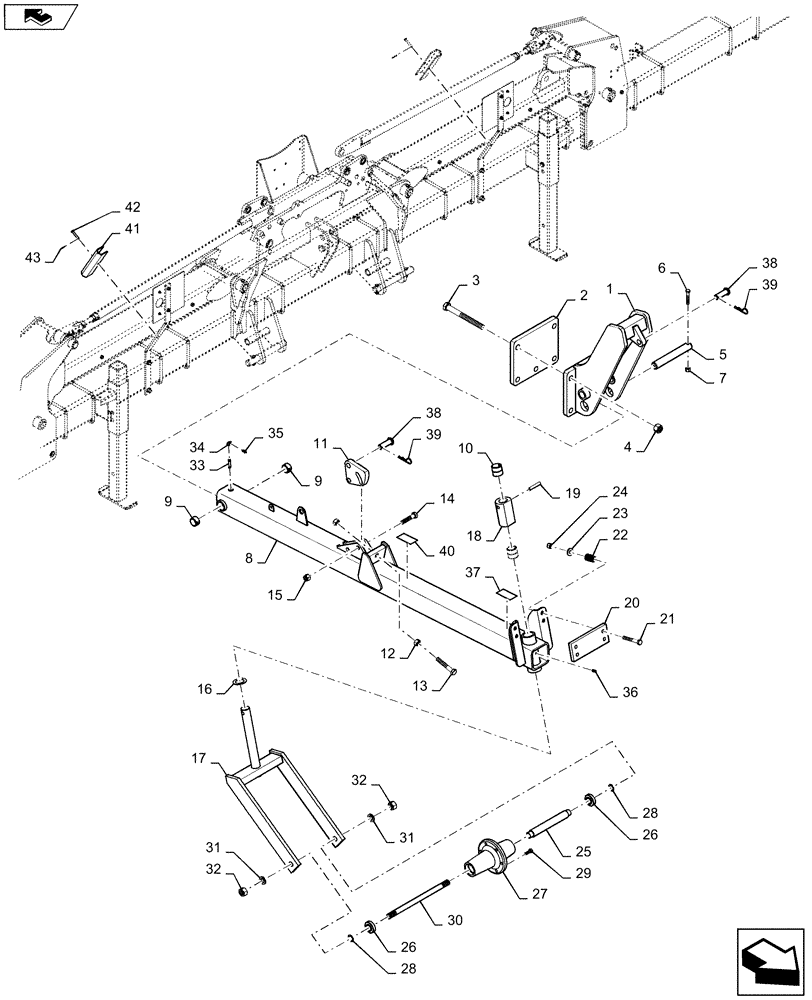 Схема запчастей Case IH 1235 - (39.100.WL[01]) - LIFT ASSIST (39) - FRAMES AND BALLASTING