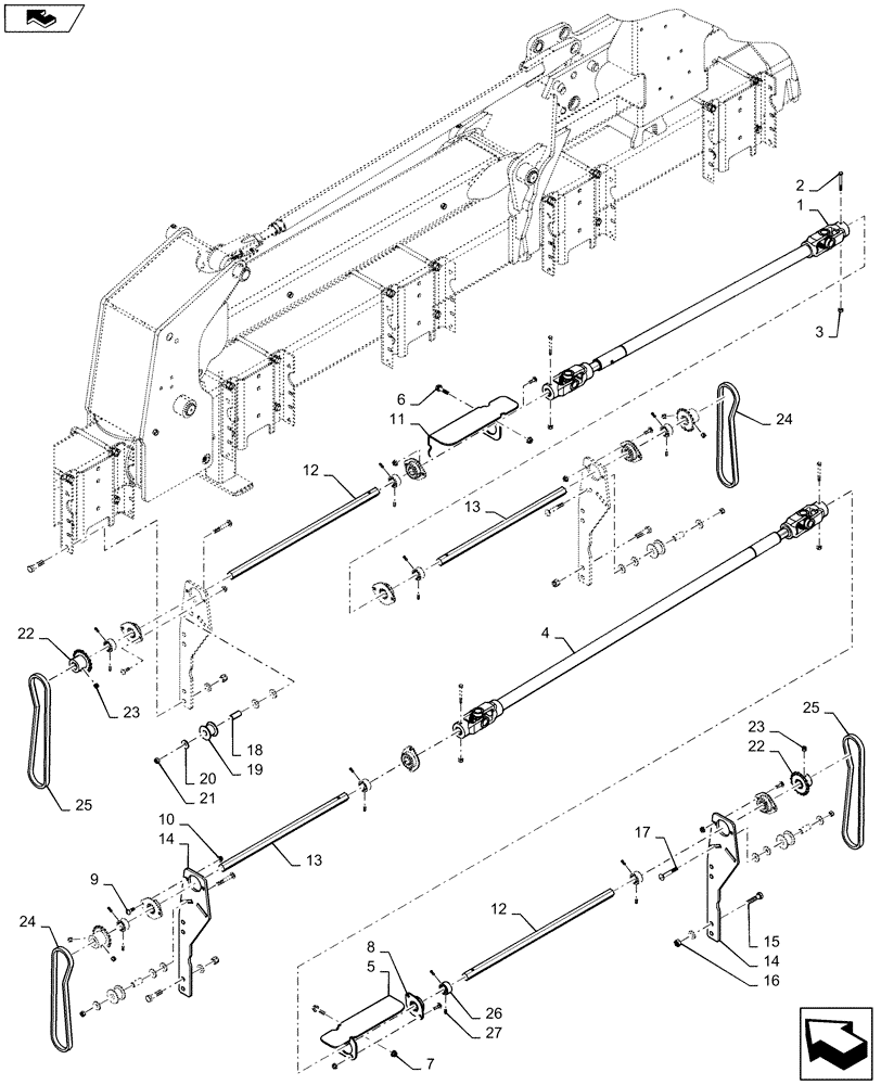 Схема запчастей Case IH 1235 - (61.901.AB[05]) - MECHANICAL DRIVELINE FOR 12 ROW 30" (61) - METERING SYSTEM