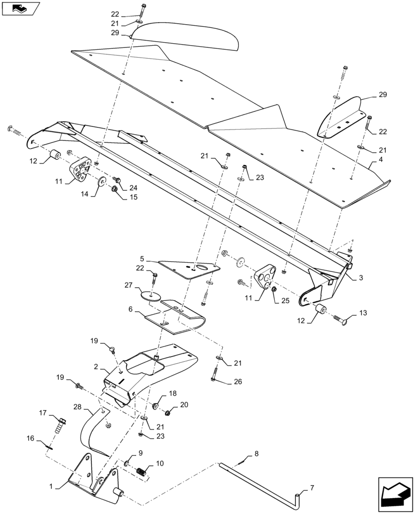 Схема запчастей Case IH 9230 - (73.335.AK[03]) - PAN, CHAFF SPREADER, VERTICAL (73) - RESIDUE HANDLING