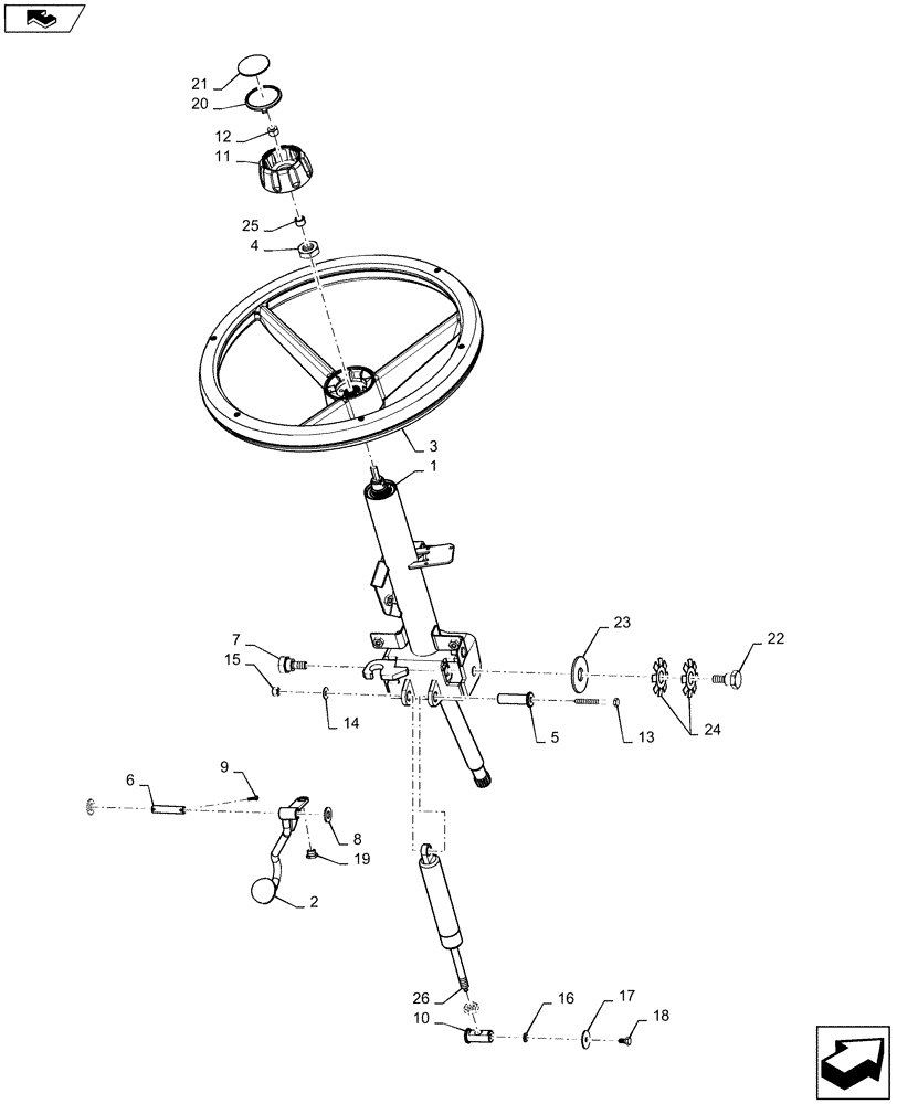 Схема запчастей Case IH 2240 - (41.100.AB[01]) - STEERING COLUMN AND WHEEL (41) - STEERING