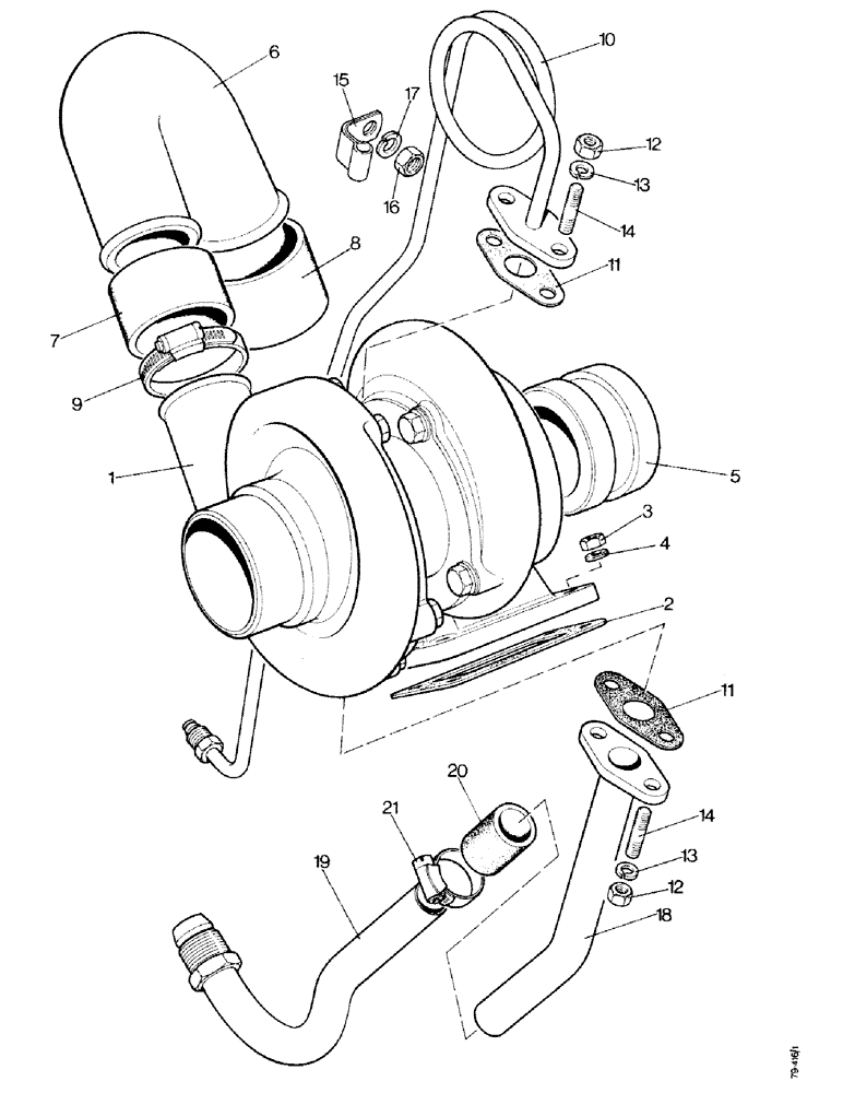 Схема запчастей Case IH 1490 - (A12-1) - TURBOCHARGER (01) - ENGINE