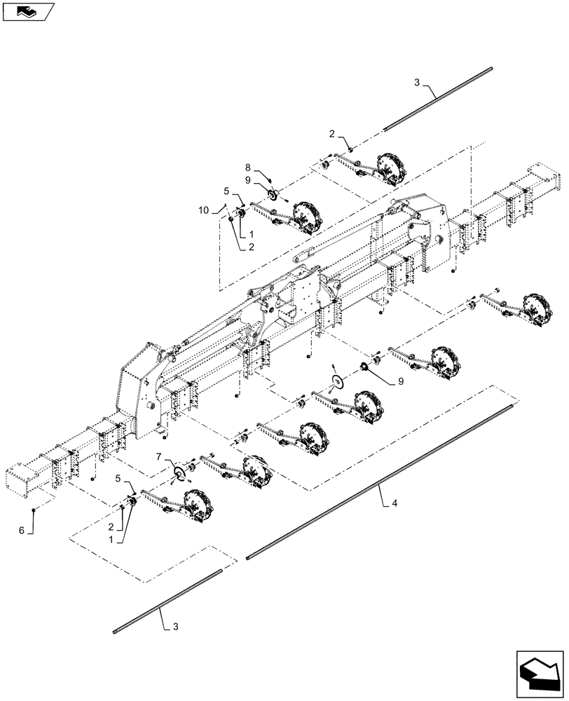 Схема запчастей Case IH 1235 - (61.901.AF[01]) - METERING DRIVE SHAFT FOR 8 ROW 38,40" (61) - METERING SYSTEM