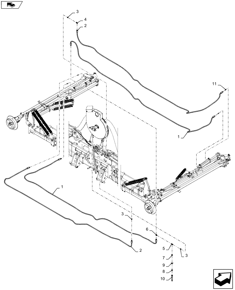 Схема запчастей Case IH 1235 - (35.911.AP[01]) - MARKER HYDRAULIC LINES FOR 8 ROW 38",40" AND 12 ROW 30" (35) - HYDRAULIC SYSTEMS