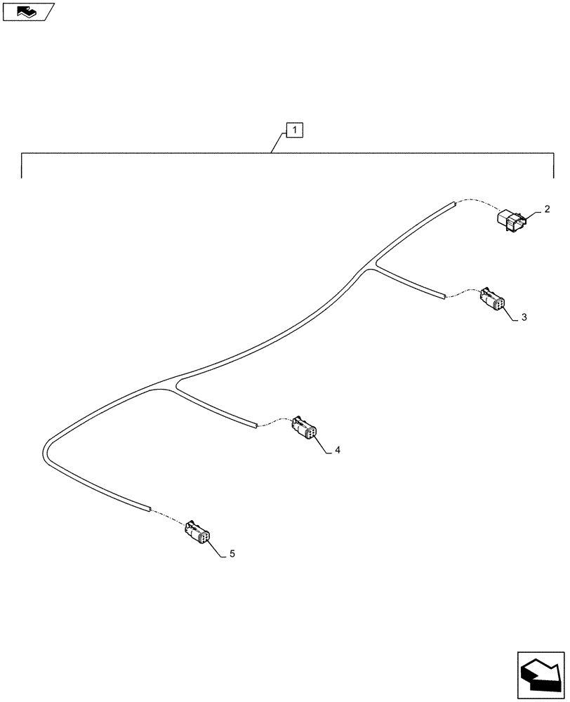 Схема запчастей Case IH 1235 - (55.100.AI[05]) - SEED SENSOR HARNESS WING 12 ROW 30" (55) - ELECTRICAL SYSTEMS