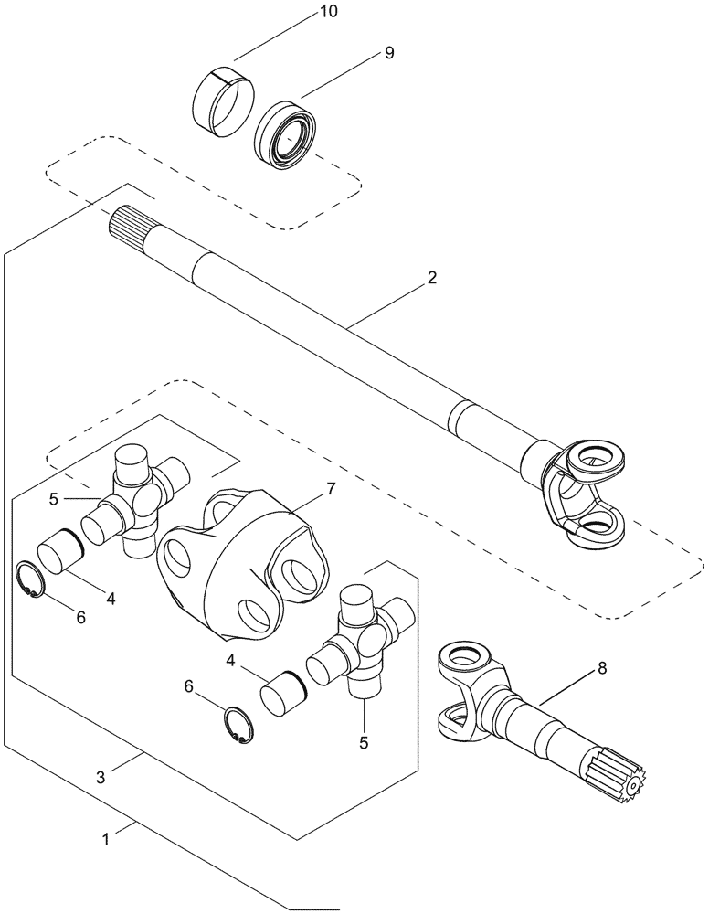 Схема запчастей Case IH MAGNUM 315 - (25.108.AA[04]) - VAR - 420277, 429199 DANA AXLE SHAFTS, CLASS 5 (25) - FRONT AXLE SYSTEM