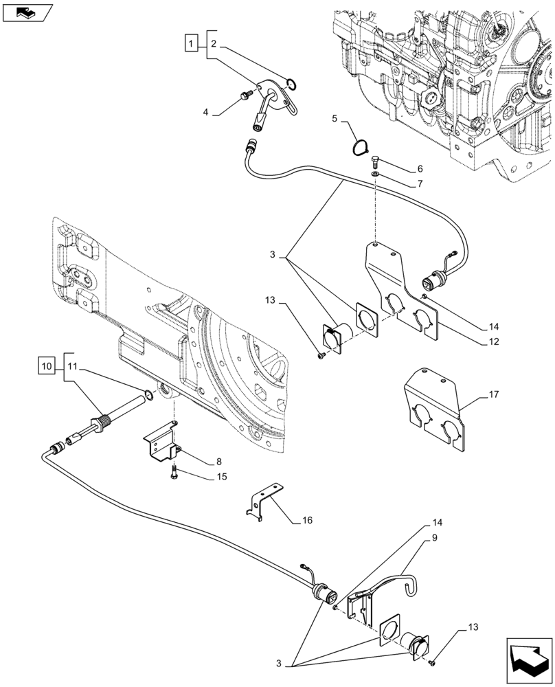 Схема запчастей Case IH PUMA 185 - (10.254.3801[01A]) - ENGINE BLOCK AND TRANSMISSION OIL HEATERS (240V) (VAR.743355-728382 / 743600) - D7339 (10) - ENGINE