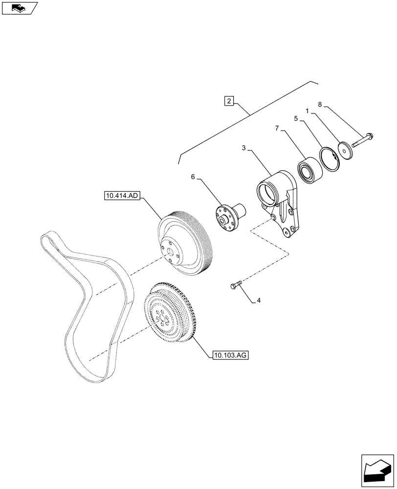 Схема запчастей Case IH F4HFE613F B002 - (10.414.AC) - FAN, DRIVE (10) - ENGINE