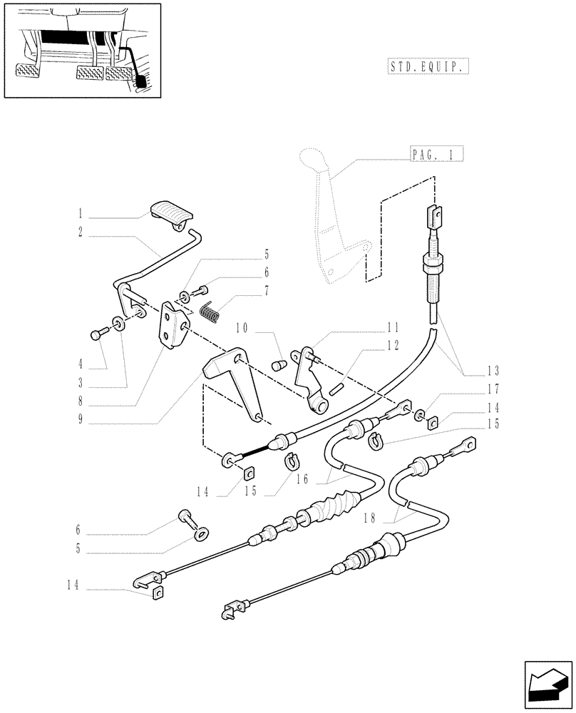 Схема запчастей Case IH MXM130 - (1.95.4[02]) - ACCELERATOR CONTROL LINKAGE (10) - OPERATORS PLATFORM/CAB