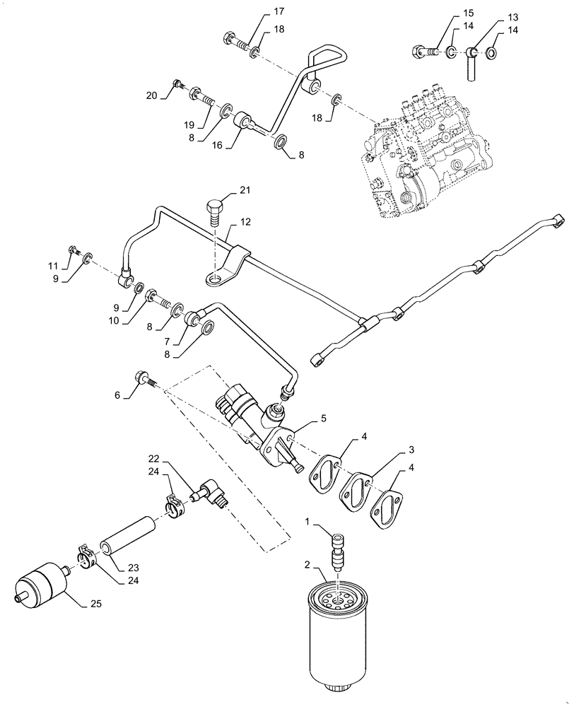 Схема запчастей Case IH RP65 - (10.218.AD) - FUEL FILTER & FUEL TRANSFER PUMP (10) - ENGINE