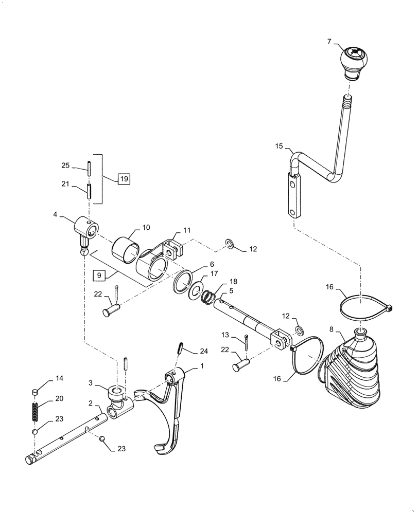 Схема запчастей Case IH FARMALL 70A - (21.160.AQ[01]) - GEAR TRANSMISSION LEVER, INTERNAL CONTROLS, USE FROM MY17 (21) - TRANSMISSION