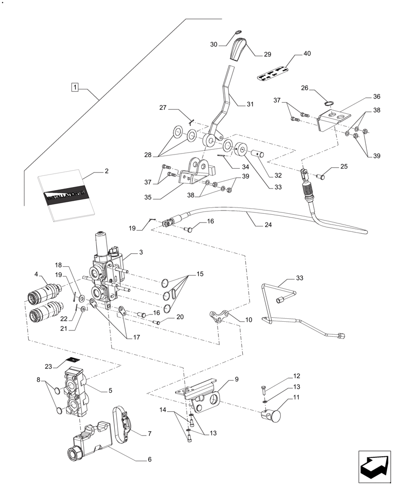 Схема запчастей Case IH FARMALL 125A - (88.100.35[08]) - DIA KIT, TRACTOR, VALVE, ROPS, FROM 2 TO 3 BODIES, AFTER SN: CF01578M (88) - ACCESSORIES