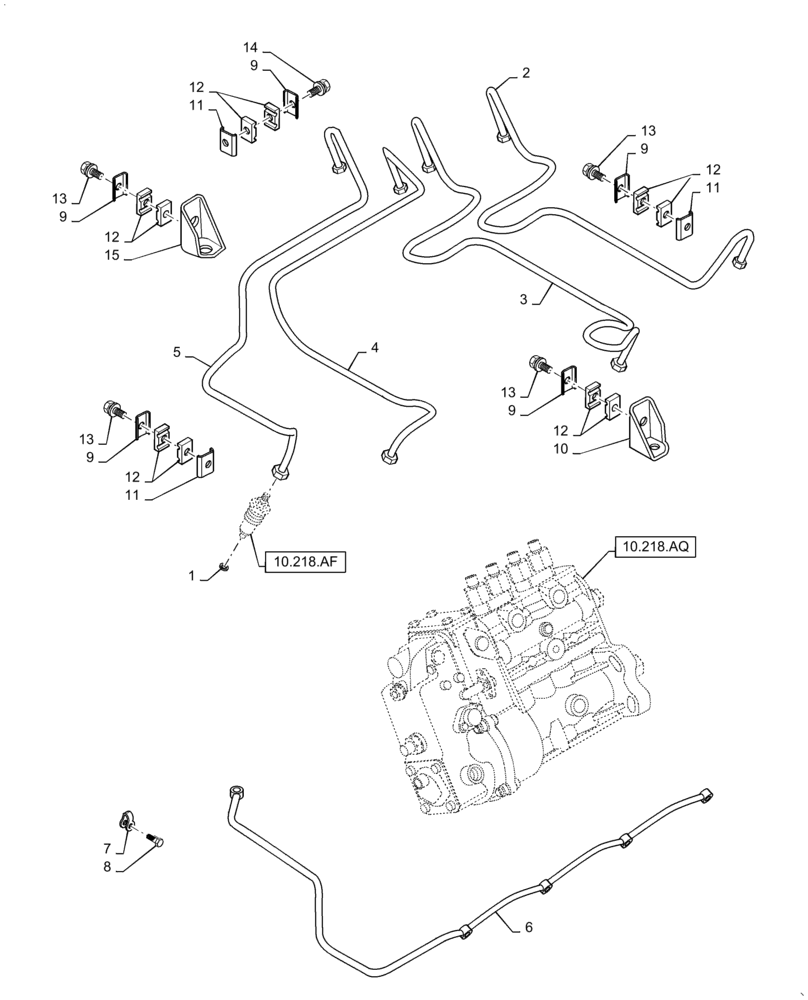 Схема запчастей Case IH RP110 - (10.218.AE[01]) - FUEL INJECTOR, LINES (10) - ENGINE