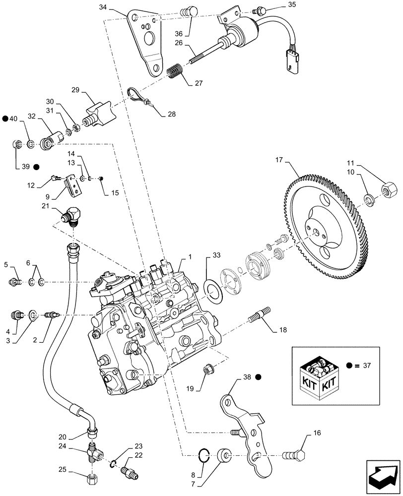 Схема запчастей Case IH RP65 - (10.218.AQ) - FUEL INJECTION PUMP (10) - ENGINE