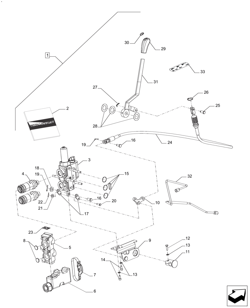 Схема запчастей Case IH FARMALL 110A - (88.100.35[10]) - DIA KIT, TRACTOR, VALVE, ROPS, FROM 3 TO 4 BODIES, AFTER SN: CF01596M (88) - ACCESSORIES