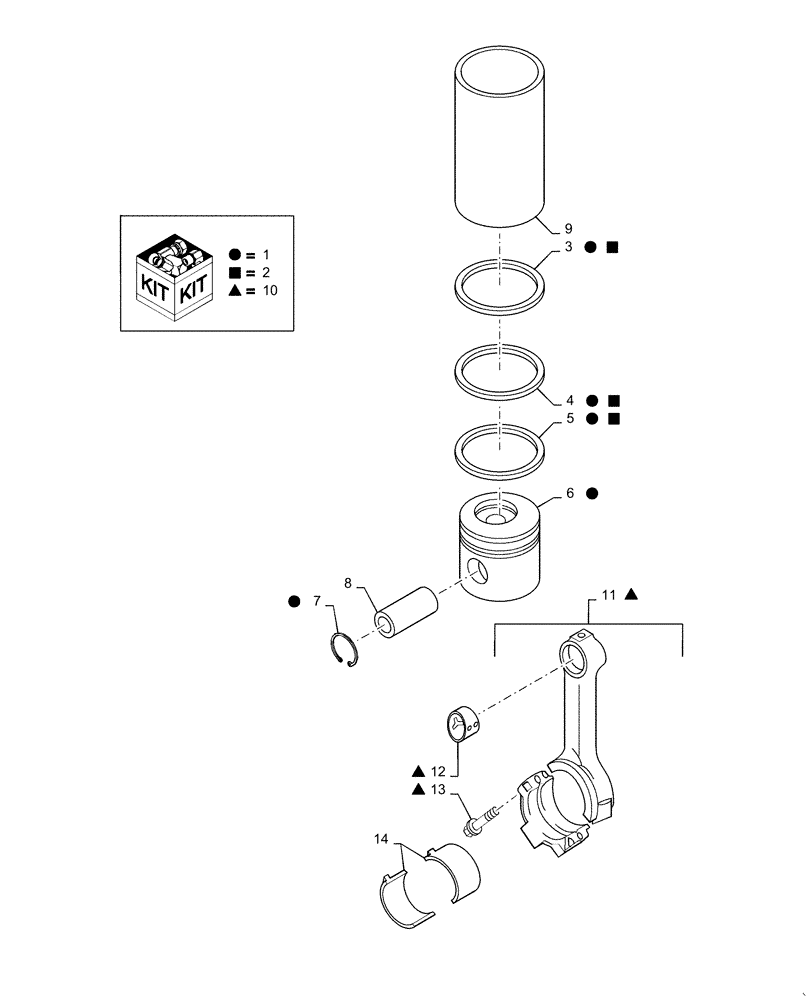 Схема запчастей Case IH RP85 - (10.105.AB) - PISTON & CONNECTING ROD (10) - ENGINE