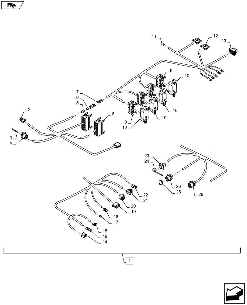 Схема запчастей Case IH MAGNUM 370 - (55.510.AF[05]) - CAB HARNESS - ASN ZDRD02583 (55) - ELECTRICAL SYSTEMS