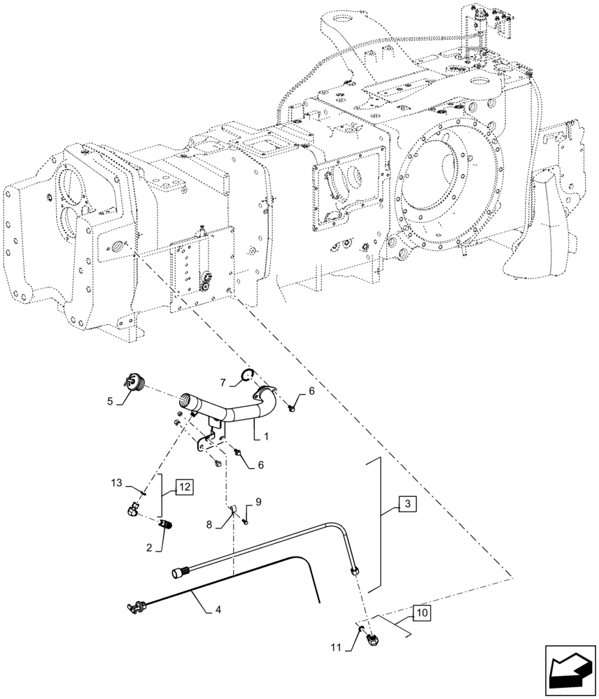 Схема запчастей Case IH MAGNUM 260 - (21.504.AN[01]) - TRANSMISSION - CVT - FILLER/DIPSTICK ASSY (21) - TRANSMISSION