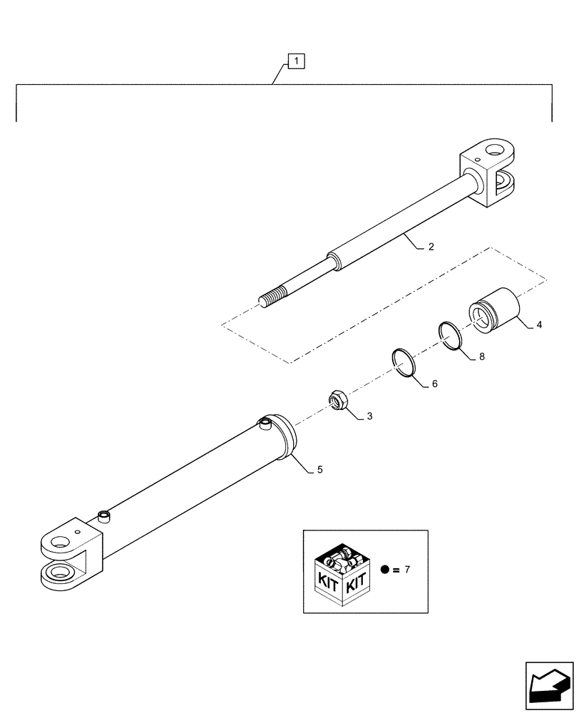 Схема запчастей Case IH STEIGER 420 - (41.216.AT[02]) - ARTICULATION CYLINDER (41) - STEERING