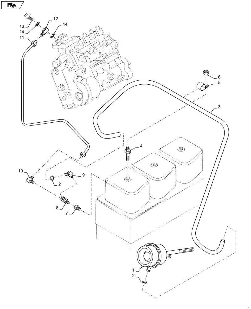 Схема запчастей Case IH RP110 - (10.250.AC[03]) - WASTEGATE ACTUATOR (10) - ENGINE