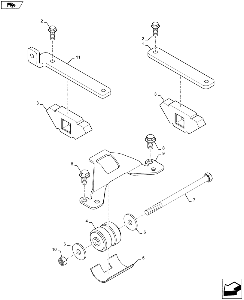 Схема запчастей Case IH MAGNUM 235 - (10.001.AK) - ENGINE MOUNTING PARTS (10) - ENGINE