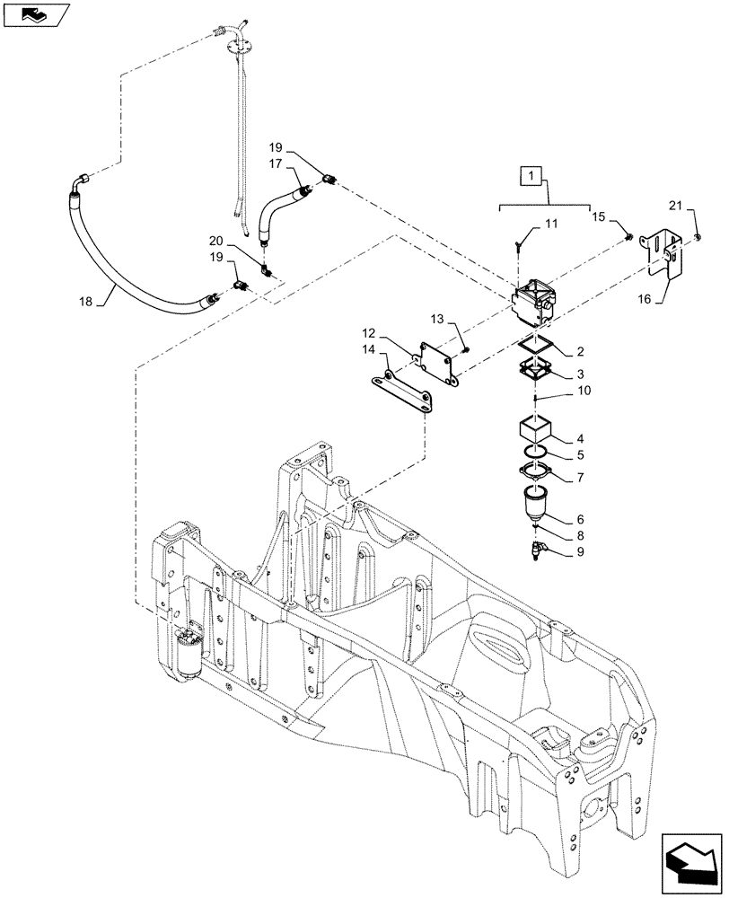 Схема запчастей Case IH MAGNUM 235 - (10.206.AF[01]) - FUEL FILTER/WATER SEPARATOR (10) - ENGINE