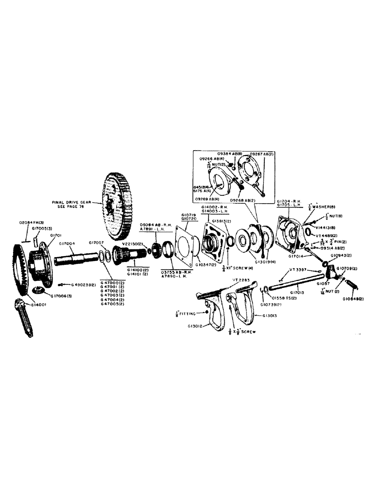 Схема запчастей Case IH 600B-SERIES - (072[1]) - DIFFERENTIAL AND BRAKE ASSEMBLY (06) - POWER TRAIN