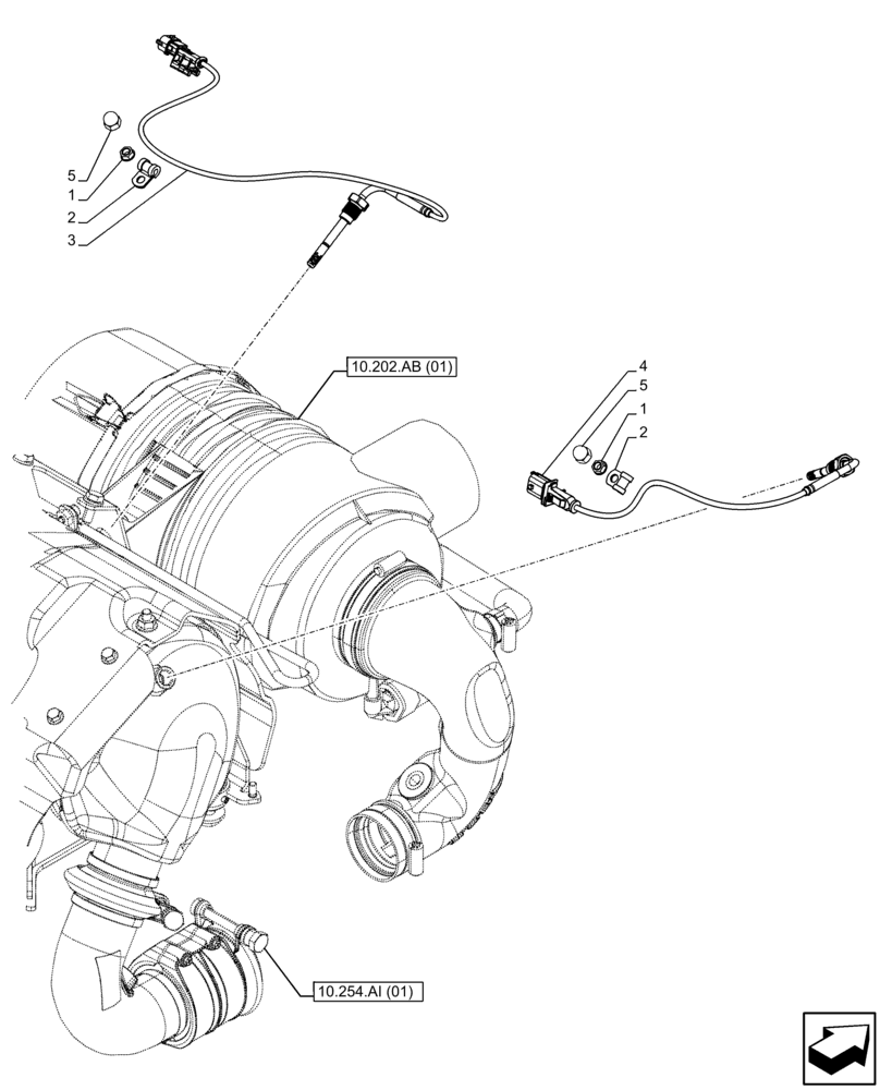 Схема запчастей Case IH FARMALL 85C - (55.989.AA) - VAR - 391013 - MUFFLER SENSOR (55) - ELECTRICAL SYSTEMS