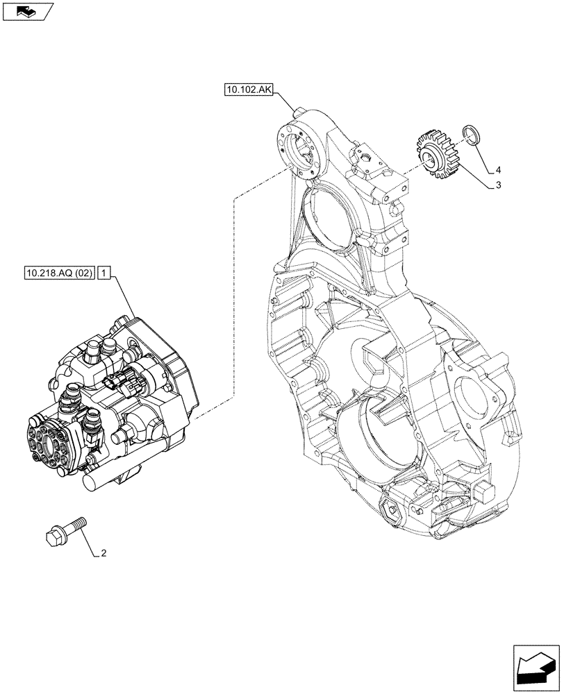 Схема запчастей Case IH F2CFA613B G001 - (10.218.AQ[01]) - FUEL INJECTION PUMP (10) - ENGINE