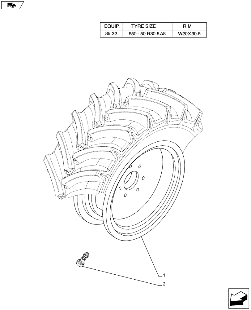 Схема запчастей Case IH FARMALL 115U - (44.520.AB[05]) - WHEEL - REAR - END S/N ZCJR23172 (44) - WHEELS