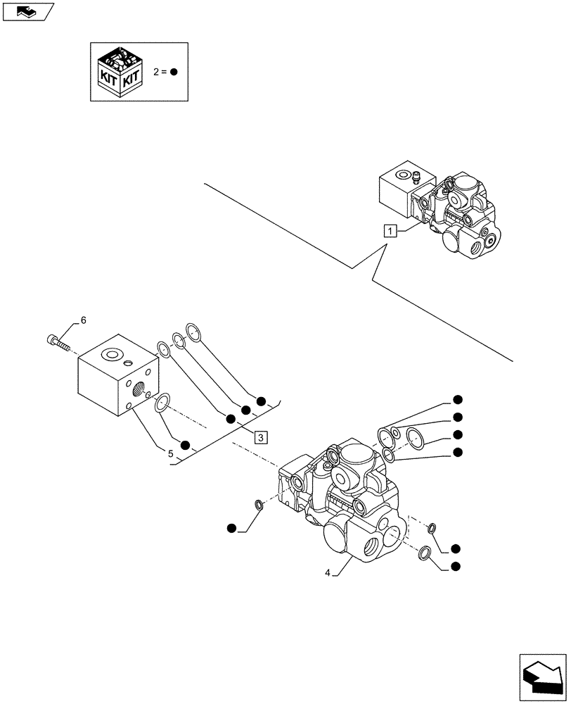 Схема запчастей Case IH PUMA 170 - (33.220.0203[05]) - ABS SYSTEM - TRAILER BRAKE VALVE (ITALY) - BREAKDOWN (VAR.743980 / 720418) (33) - BRAKES & CONTROLS