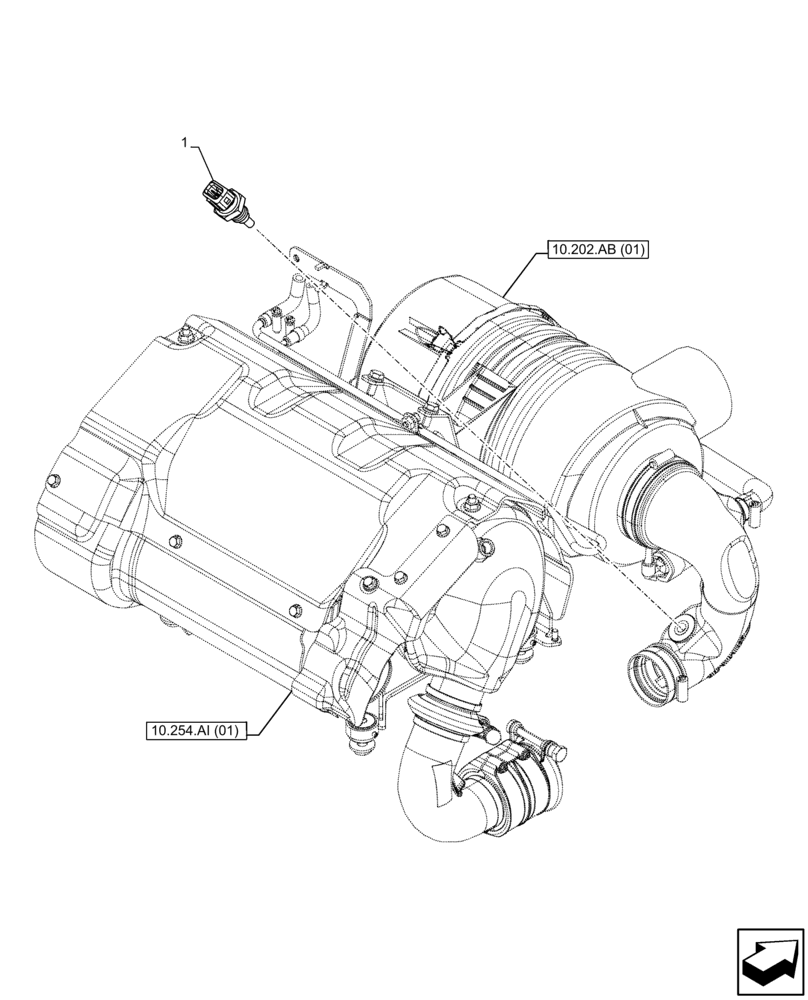 Схема запчастей Case IH FARMALL 105C - (55.014.AD) - VAR - 391013 - AIR FILTER, SENSOR (55) - ELECTRICAL SYSTEMS